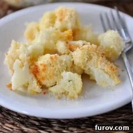 Thumbnail image of the delicious Cheesy Cauliflower Bake, highlighting its golden crust and creamy interior.
