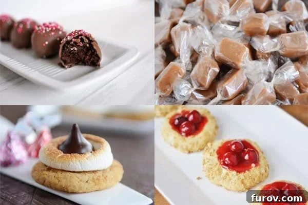 25 Irresistible Christmas Delights Candy Cookies and Homemade Gifts 2 A festive spread of various holiday cookies and treats, including decorated cookies, fudge, and candies, arranged on a white platter for gift-giving.