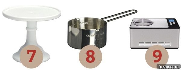 Mels Holiday Gift Ideas For Everyone and Kitchen Must Haves 11 Elegant kitchen essentials: a classic Mosser milk cake stand, a handy 2-cup measuring cup, and an advanced ice cream maker.