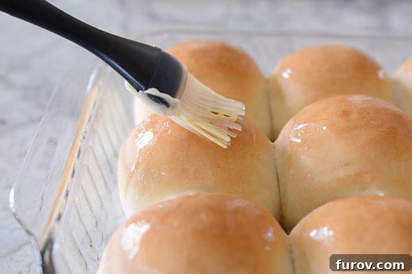 Easy French Bread Rolls Brushed with Butter - Perfect for Beginners
