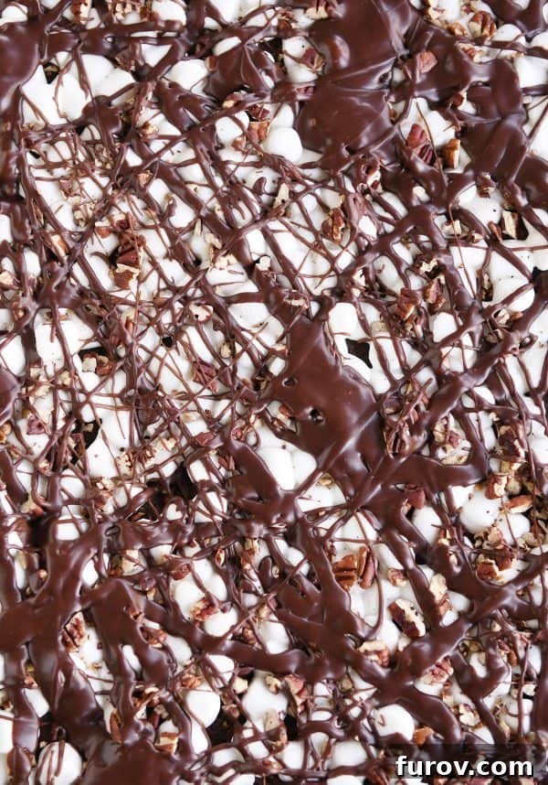 Top down view of sheet pan Mississippi Mud Bars.