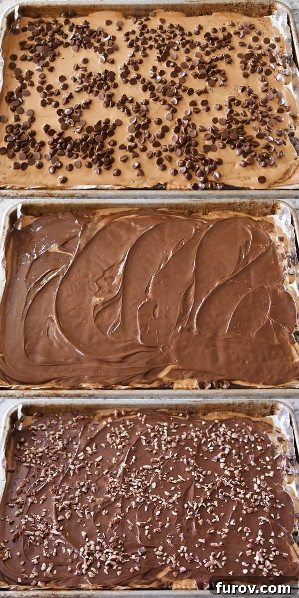 Effortless Peanut Butter Chocolate Graham Cracker Toffee 7 Easy graham cracker toffee generously smothered in a smooth layer of melted chocolate, topped with nuts.