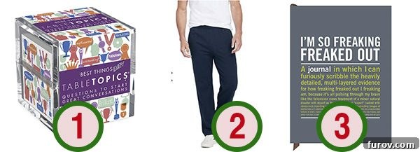 Engaging conversation starters and comfortable men's loungewear, perfect for relaxation and connection