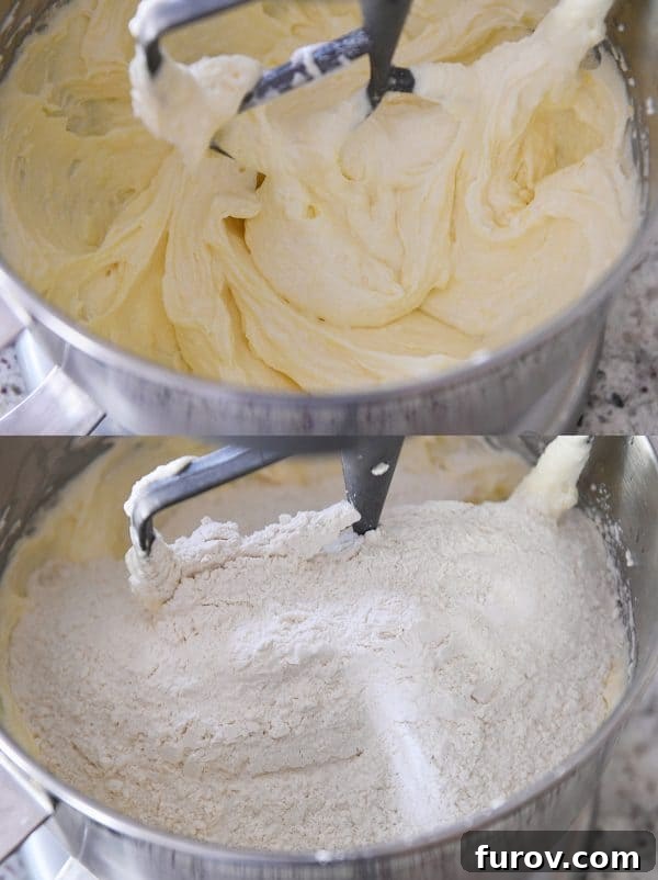 Easy Swig Lemon Sugar Cookies with Bright Lemon Frosting 4 Mixing butter and flour for lemon swig sugar cookies.