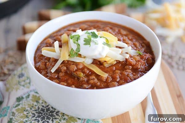 Delicious Instant Pot Lentil Chili {Stovetop and Slow Cooker Instructions Included!}