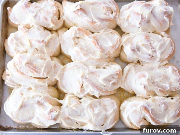 Perfected Homemade Orange Sweet Rolls 14 Baked and frosted homemade orange sweet rolls, shaped as twists, artfully arranged.