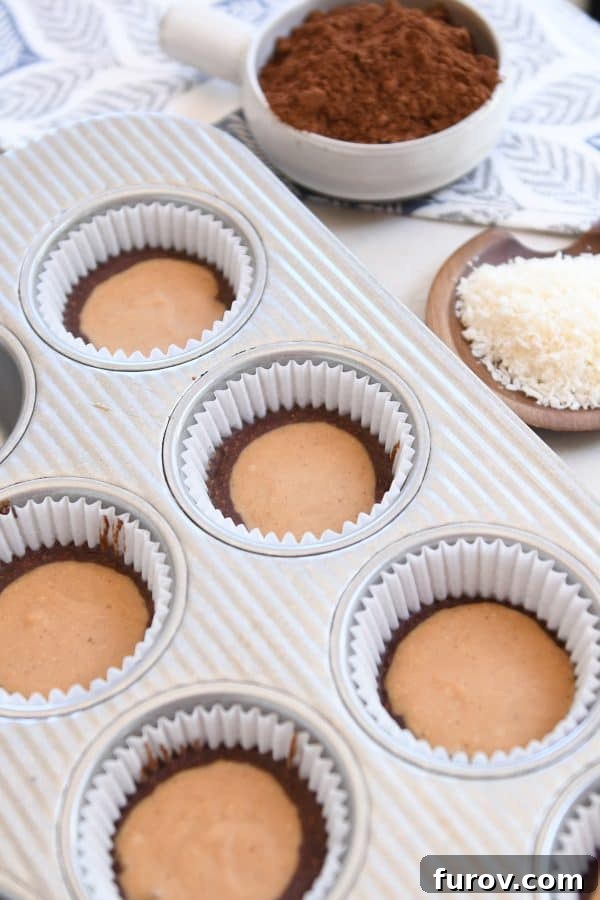 Irresistible No-Bake Peanut Butter Cups: Vegan, Gluten-Free Indulgence 10 A muffin tin filled with perfectly set no-bake peanut butter cups, still in their liners, ready for enjoyment.