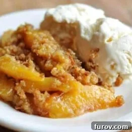 Delicious Peach Brown Betty ready to be served