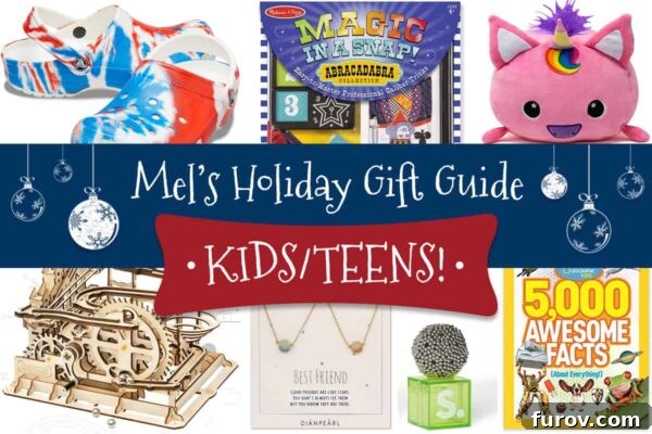 Unwrap Joy Mels Holiday Gifts for Kids and Teens 2 Magic book, Moosh Moosh animal pillow, magnetic beads, Crocs shoes, all popular gifts for kids and teens