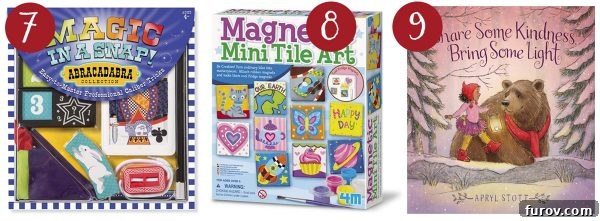 Unwrap Joy Mels Holiday Gifts for Kids and Teens 5 Melissa & Doug Magic Set, Magnetic Mini Tile Art Kit, and Share Some Kindness book