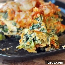 A smaller image of a slice of Lasagna Primavera on a plate, ideal for recipe cards.