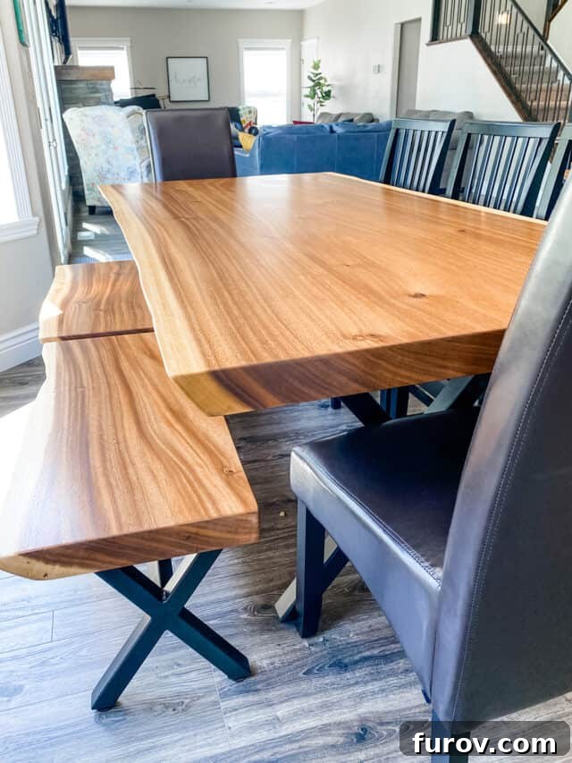 Friday Flash: Instant Insights 2 Stunning custom monkey pod wood kitchen table with benches