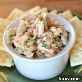 A smaller portion image of the healthy white bean tuna salad, perfect for a recipe card.