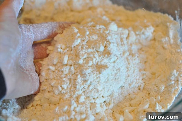 butter and flour blended together to make a coarse mixture, with pea-sized butter pieces.