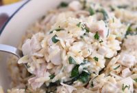 Creamy Lemon Chicken Orzo Skillet