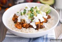 One-Pan Sweet Potato Black Bean Burrito Bowls