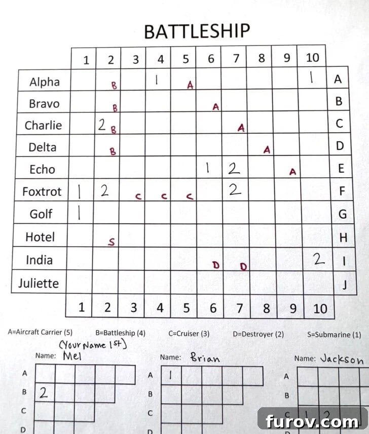 Pencil & Paper Naval Strategy 9 Paper Battleship Game