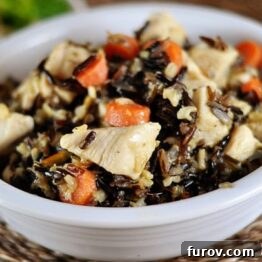 Rosemary Chicken and Wild Rice ready to serve