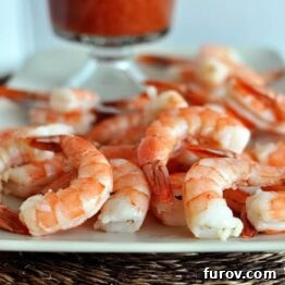 Delicious shrimp cocktail served on a platter.