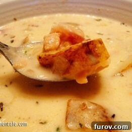 Quick and Delicious Clam Chowder ready to serve
