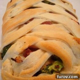 Cheesy Ham and Broccoli Crescent Braid