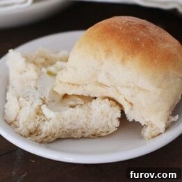 A single buttermilk potato roll, perfectly golden and inviting.