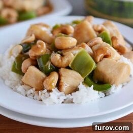 Chinese Cashew Chicken on a plate