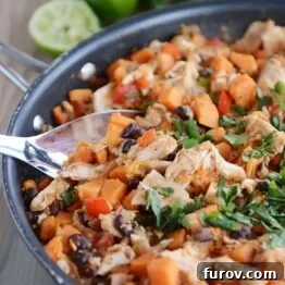 Cheesy Mexican Sweet Potato Skillet Meal