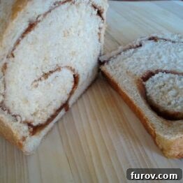 Delicious homemade cinnamon swirl bread