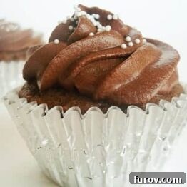 Cupcakes in the Schoolyard 4 A close-up of a frosted chocolate cupcake with sprinkles, indicating the recipe.