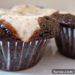 Mini Black Bottom Cupcakes