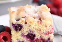 Summer Berry Cake with Crackly Sugar Topping