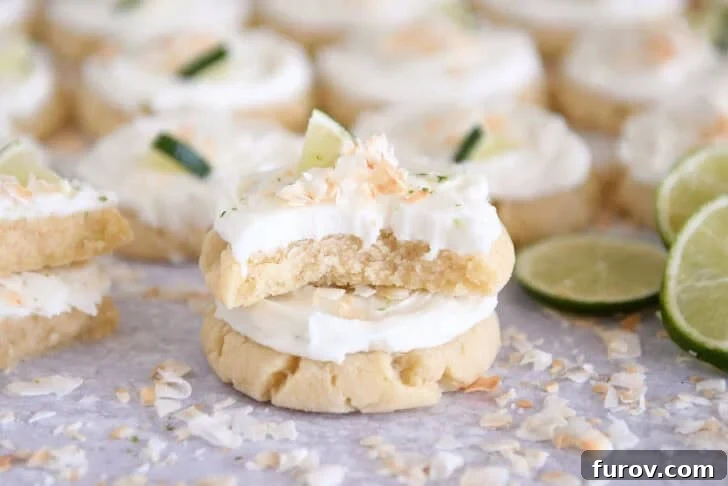 Copycat Swig Coconut Lime Sugar Cookies 10 Bowl of frosted coconut lime sugar cookies.