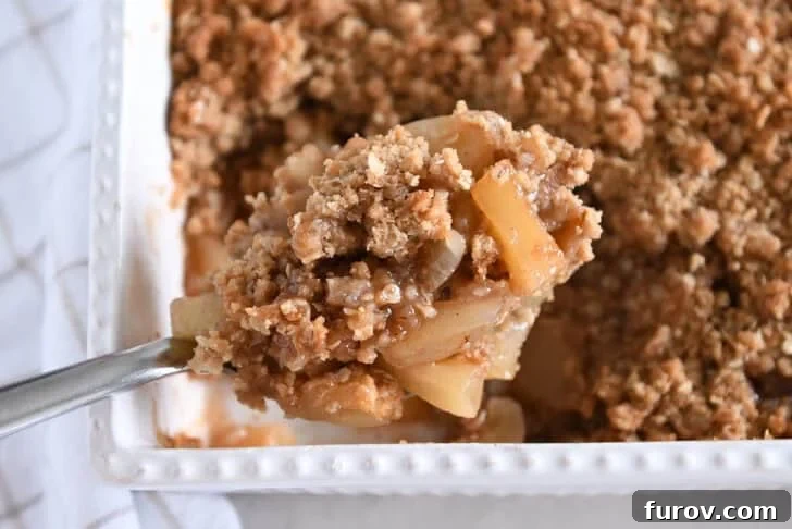 Apple crisp close-up