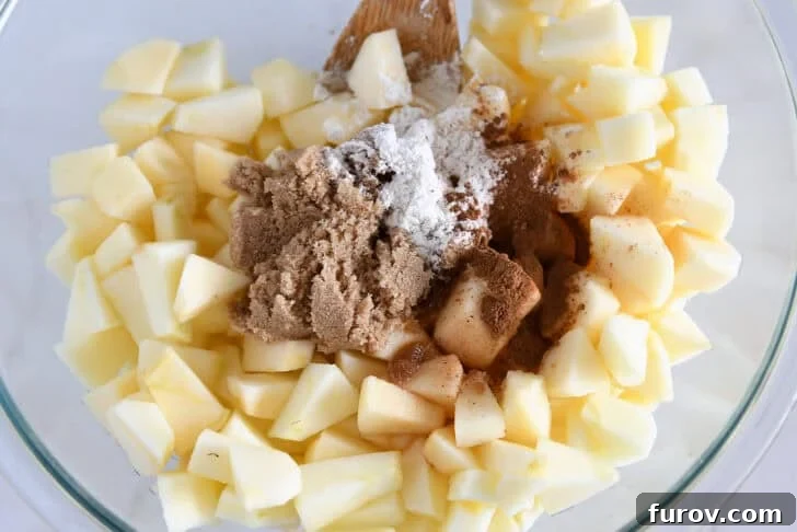 Preparing apple crisp